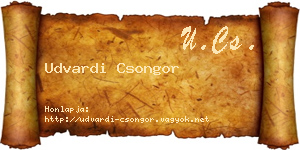 Udvardi Csongor névjegykártya